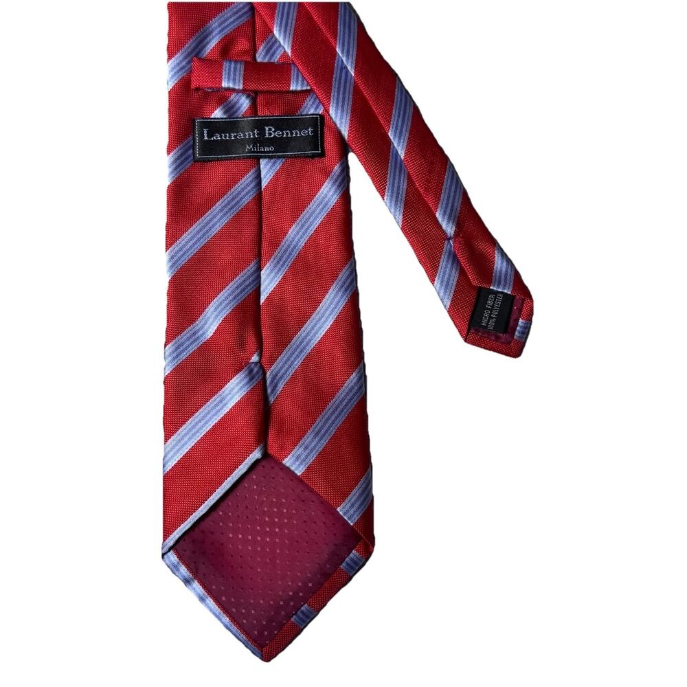 Laurant Bennet Milano Red Diagonal Stripe Mens Tie Preppy 3.5 x 60